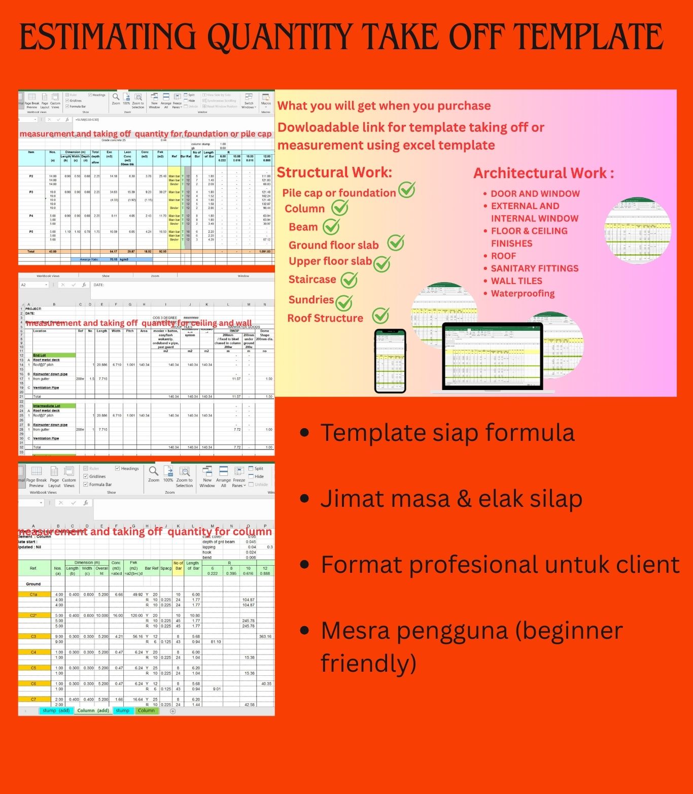 Template Excel Estimating